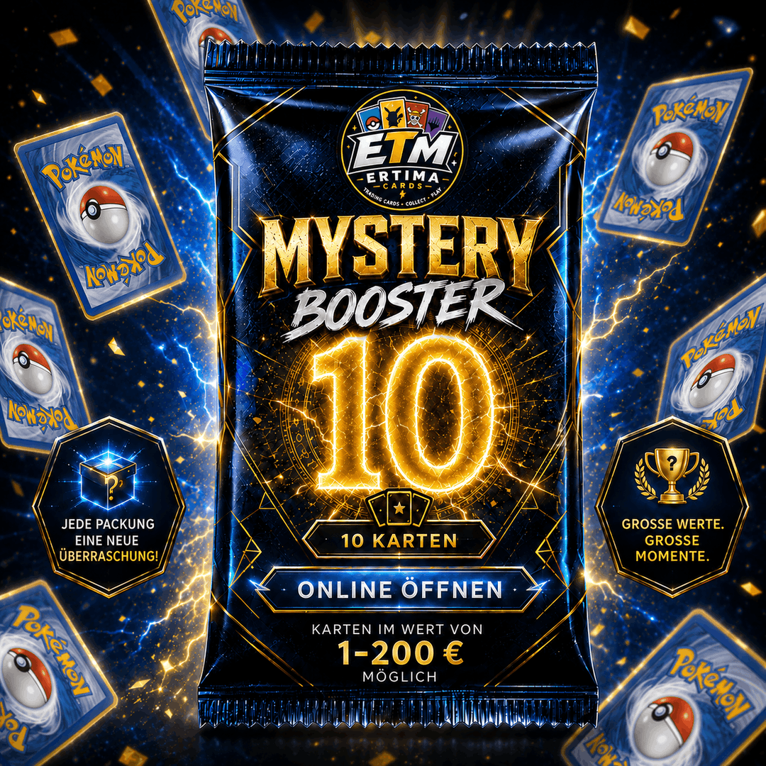 ERTIMACARDS Pokémon Mystery Booster – 10 Karten | Online öffnen