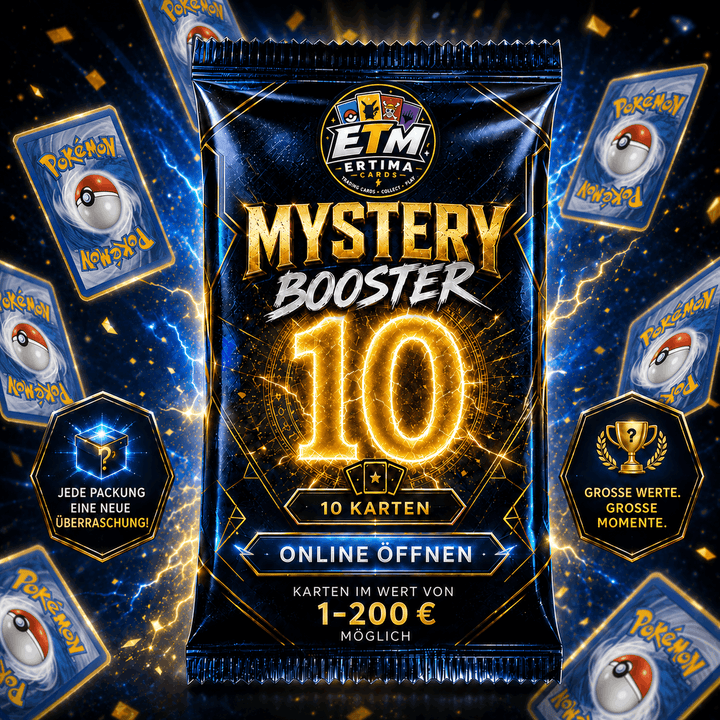 ERTIMACARDS Pokémon Mystery Booster – 10 Karten | Online öffnen