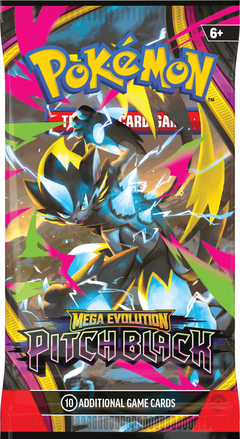 Pokémon Mega Evolution – Pitch Black, englisches Boosterpack mit Mega Zeraora